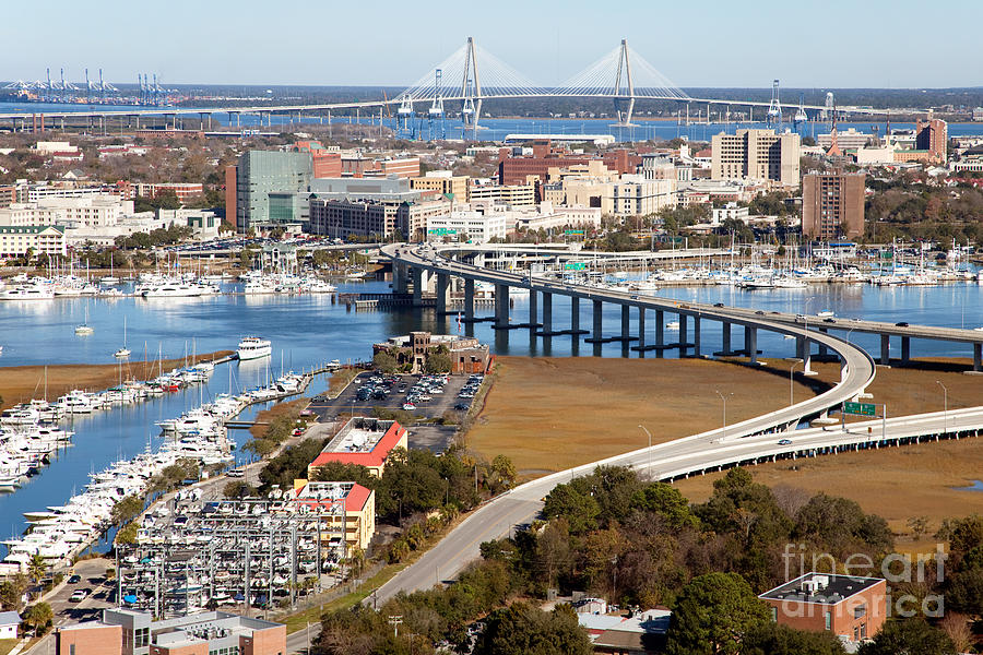 Charleston SC Harbor and Ravenel Bridge