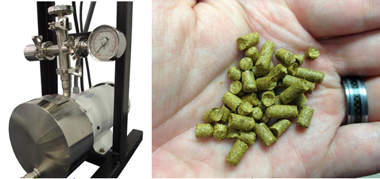 Typical SPR for hops and hop pellets frequently used for brewing