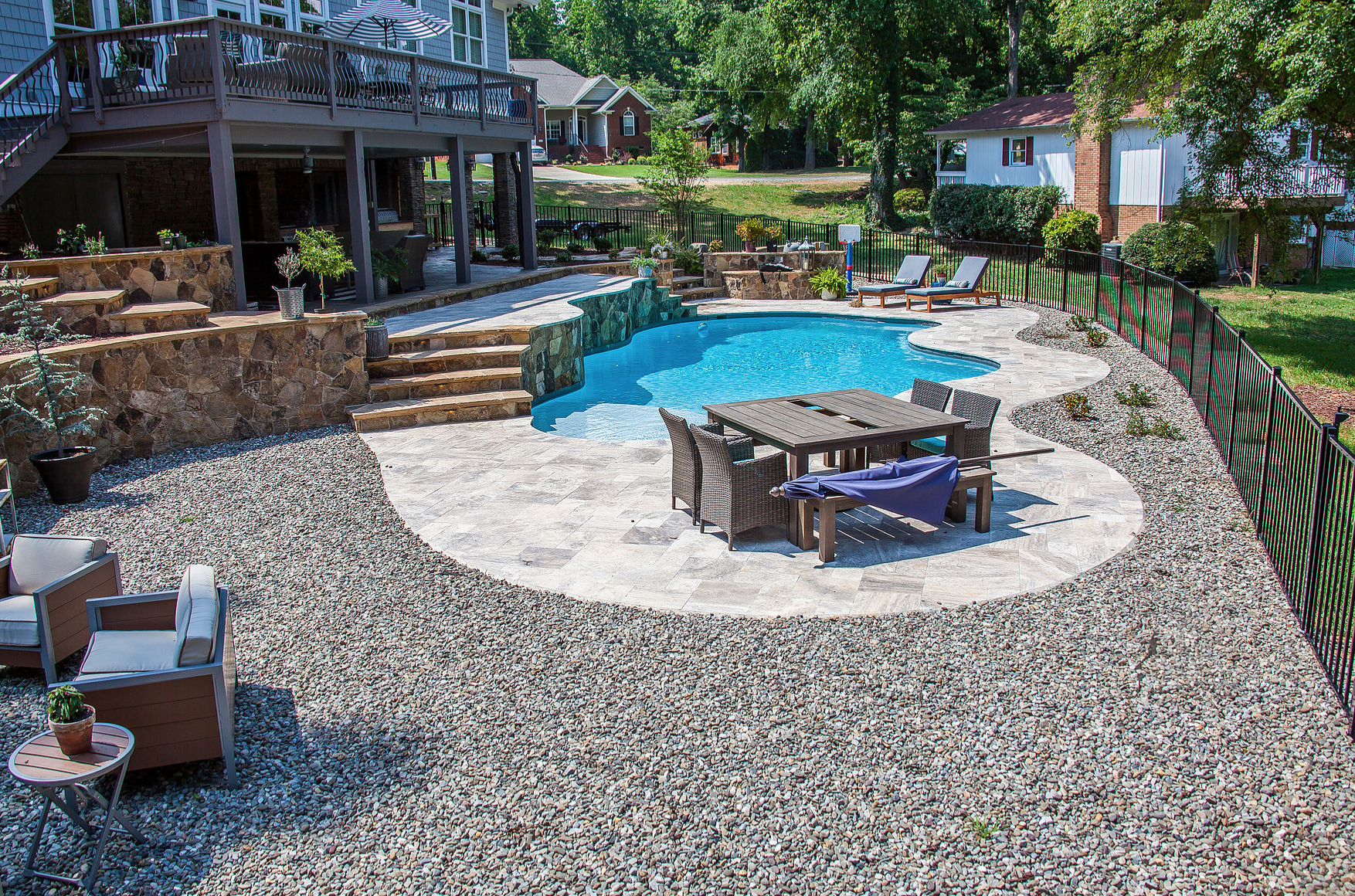 CPC Pools builds custom concrete inground pools in Lake Norman North Carolina Call 704-799-5236