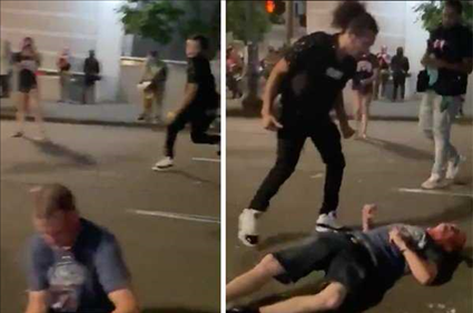 Watch: Portland Rioters drag man out of his car, beat him unconscious while violent mob blocks police