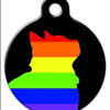 Pride Feline on Black Custom Pet Name Tag