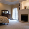 Bedroom with fireplace