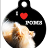 I Love Poms Name Tag for Dogs