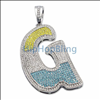 G Color Iced Out Graffiti Initial