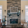Stone fireplace