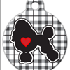 Plaid Poodle Love Pet Name Tag 