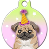Birthday Pug Pet Collar ID Tag