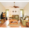 Family Room w/ New Wood-Like Laminate Flooring & Vaulted Ceiling