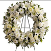 Serenity White Wreath Carithers Flowers, Funeral Flowers