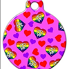 Queer Fem Hearts Pet Collar Tag