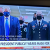 Trump sporting a mask