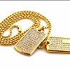 Gold Double Bling Bling Dog Tag Set