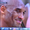 This is Kobe last game winking at his family 