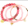 Chavez for Charity Brave, Strong, Beautiful set of three breast cancer awareness bracelets