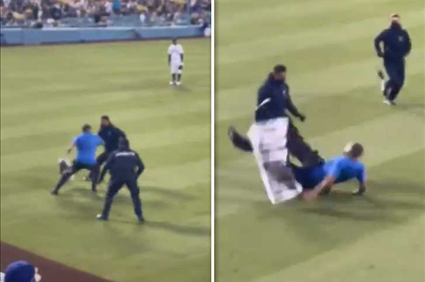 Dodger Stadium Security Manhandles Protestors Who Ran On Field