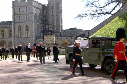 Prince Harry & Prince William Walk Behind Prince Philip’s Coffin Ahead Of Their Grandfather’s Funeral