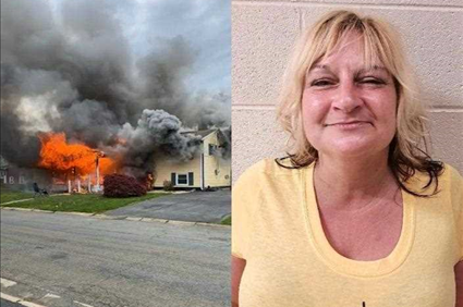 Maryland woman accused of setting home on fire and watching it burn from a lawn chair