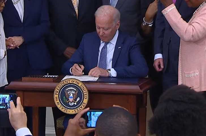 President Biden Signs Bill Making Juneteenth Federal Holiday