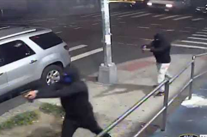NYC laundromat shooting: 10 injured after 2 men open fire, flee on mopeds, video shows