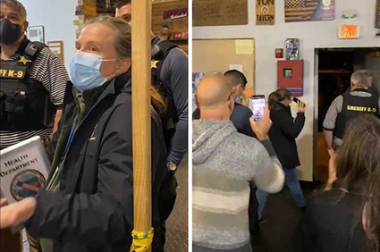 NY Authorities Try to Shut Down Biz Meeting, Chased Off by Anti-Maskers